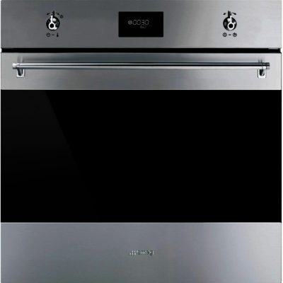 Smeg SFP6378X Classic Compact Pyrolytic Multifunction Oven in Stainless Steel and Dark Glass Smeg SFP6378X Classic Compact Pyrolytic Multifunction Oven in Stainless Steel and Dark Glass